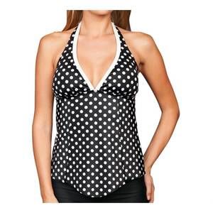 NEW ECO SWIM halter tankini top in eco pearl dot